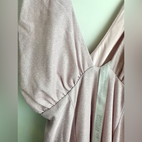 Goddiva Pink Shimmer Prom Dress - Picture 2 of 3